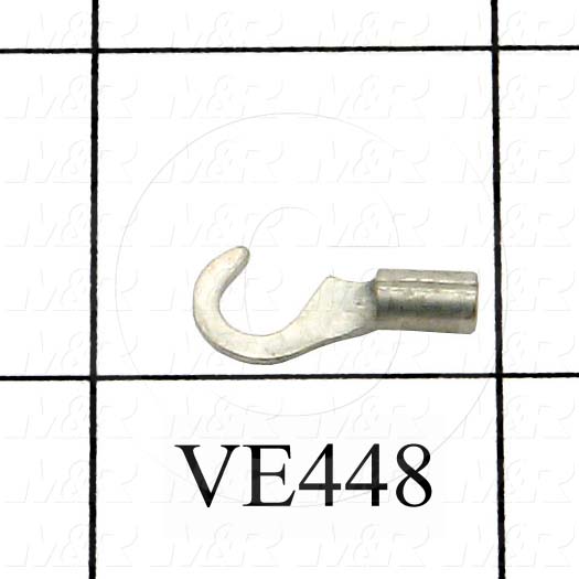 Wire Terminal, Hook, Wire Range 16-10AWG, #10 Stud Size