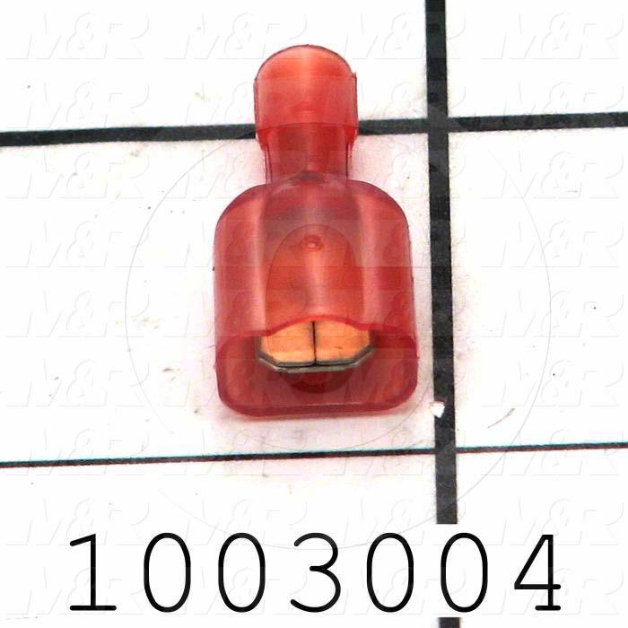 Wire Terminal, Male Quick Connect, Red, Wire Range 22-18AWG