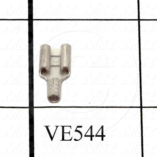 Wire Terminal, Quick Connect, Female, Plain, Wire Range 16-14AWG, Connector Width 1/4"