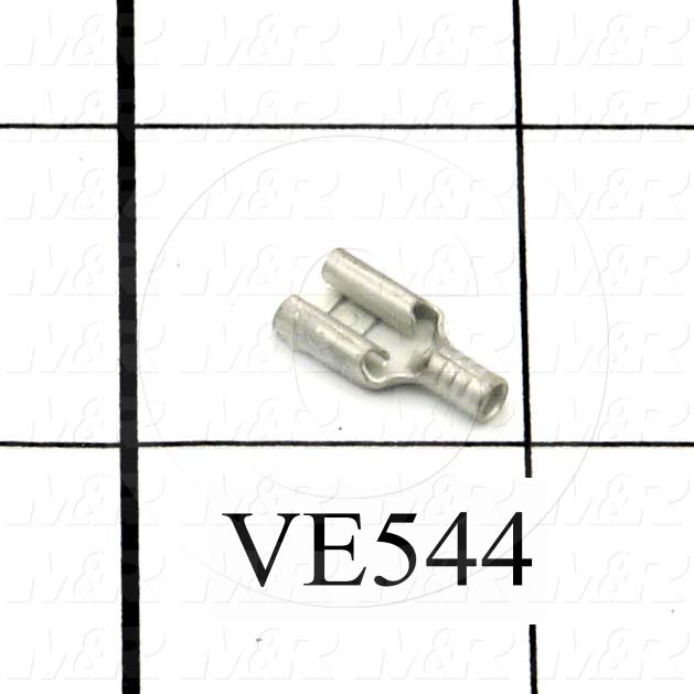 Wire Terminal, Quick Connect, Female, Plain, Wire Range 16-14AWG, Connector Width 1/4"