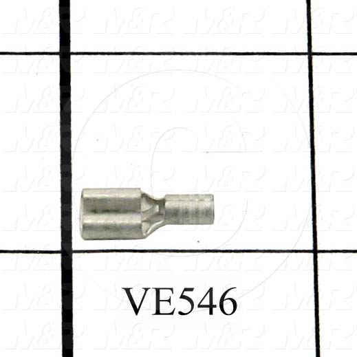 Wire Terminal, Quick Connect, Female, Plain, Wire Range 16-14AWG, Connector Width 3/16"