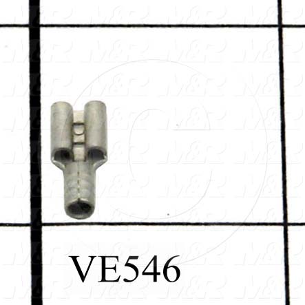 Wire Terminal, Quick Connect, Female, Plain, Wire Range 16-14AWG, Connector Width 3/16"
