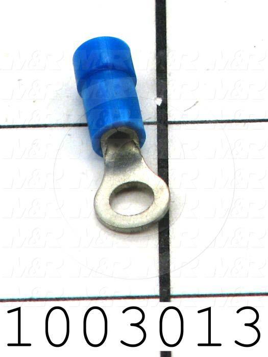 Wire Terminal, Ring, Blue, Wire Range 16-14AWG, #8 Stud Size