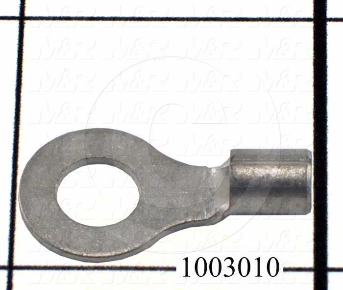 Wire Terminal, Ring, Wire Range 12-10AWG, #1/4" Stud Size