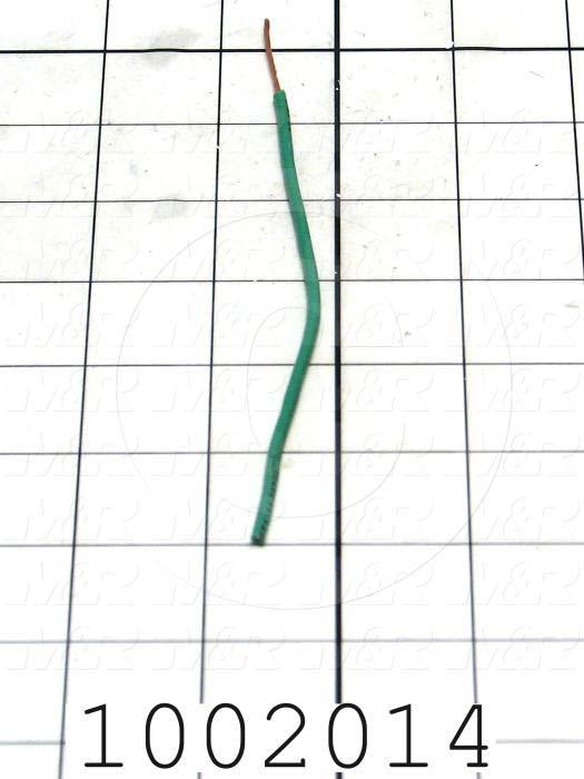 Wire, tfn solid, 18AWG, Green with Yellow Stripe